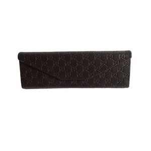*Gucci Brown Embossed GG Logo Case Eyeglasses Sunglasses Wrap-around Closure
